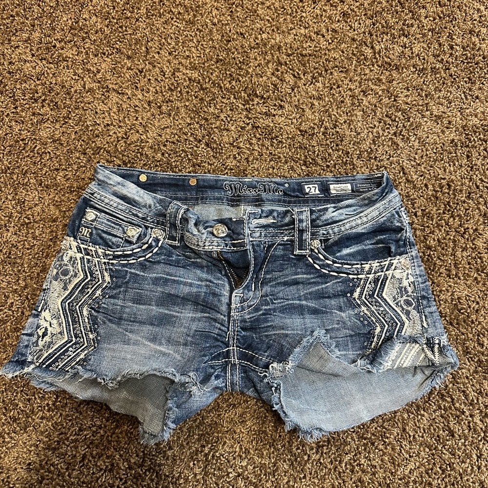 Miss Me Blue Jean Shorts